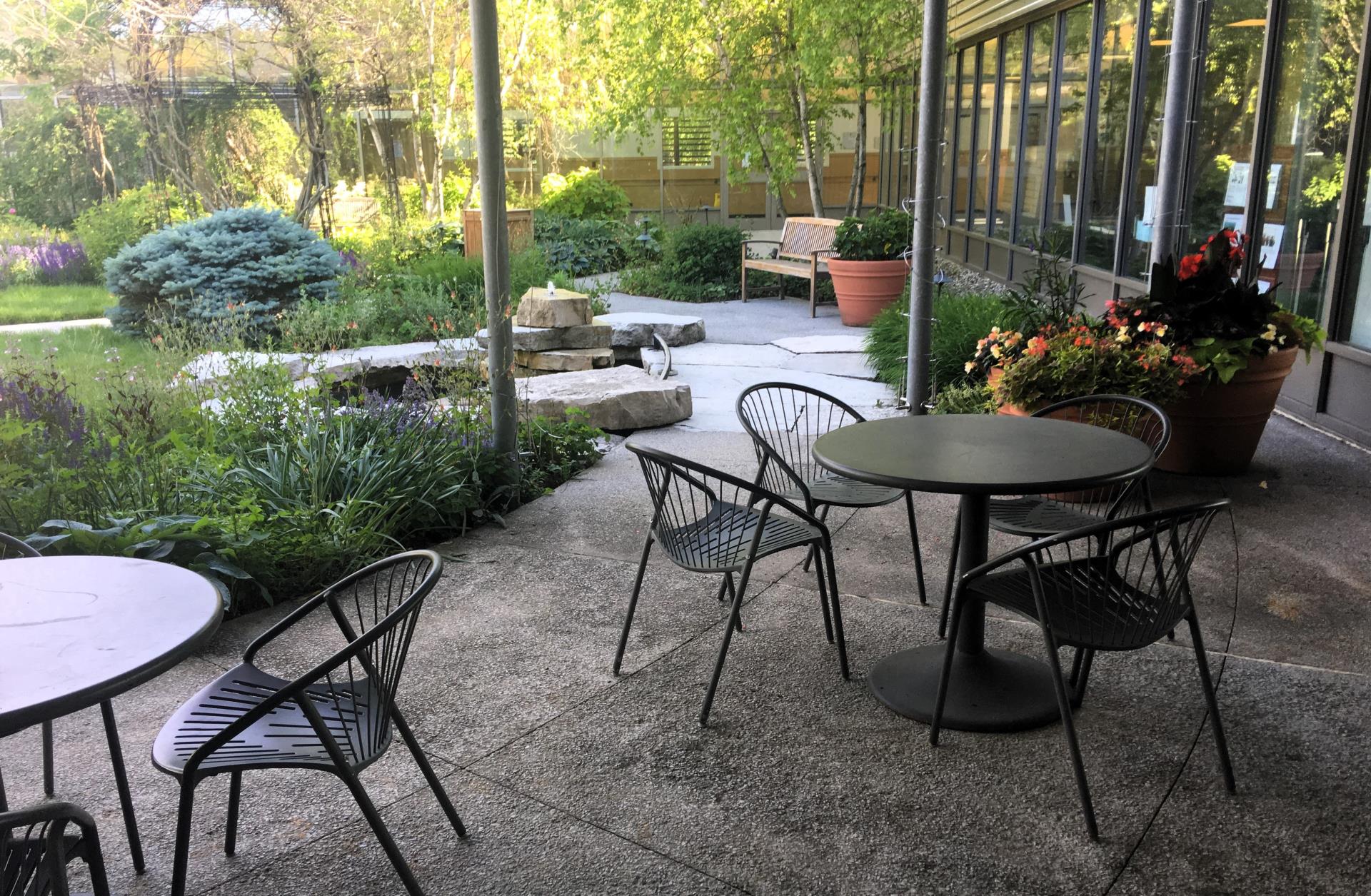 Levy Center courtyard with table and chairs