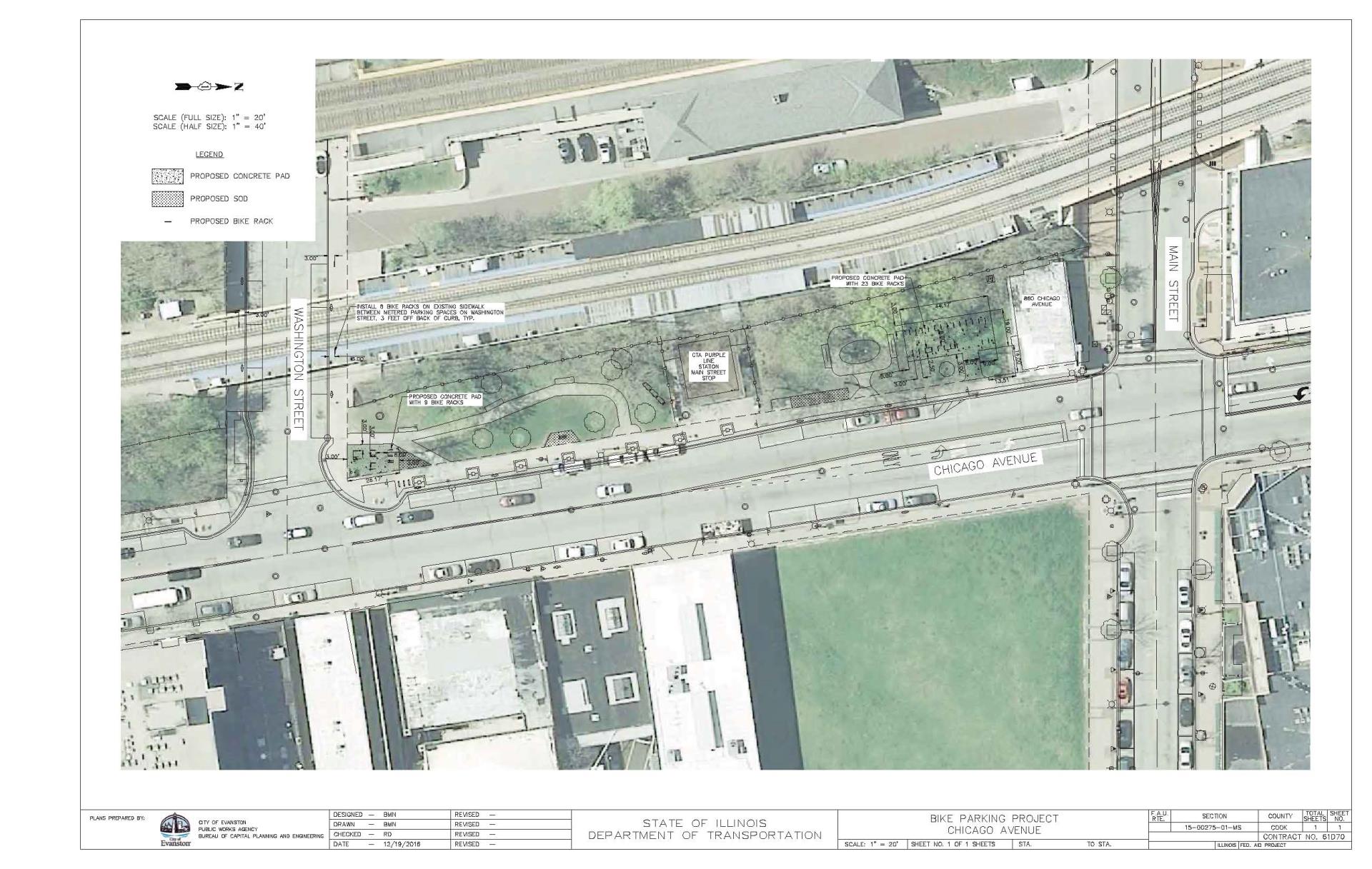 MainStCTAStationBikeParkingProjectAerial