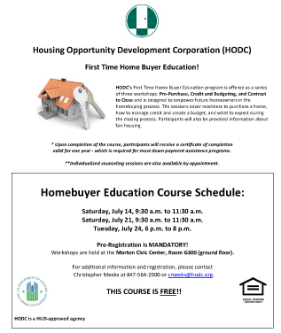 HODC Housing Counseling Flyer July 2018